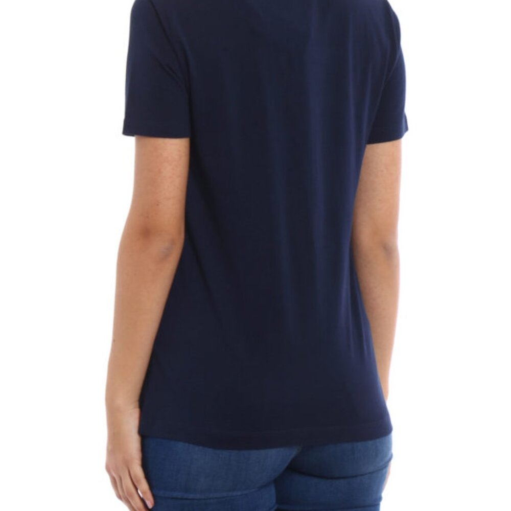 Tory Burch NWT Navy Short Sleeve Tee with Logo - Picture 2 of 7